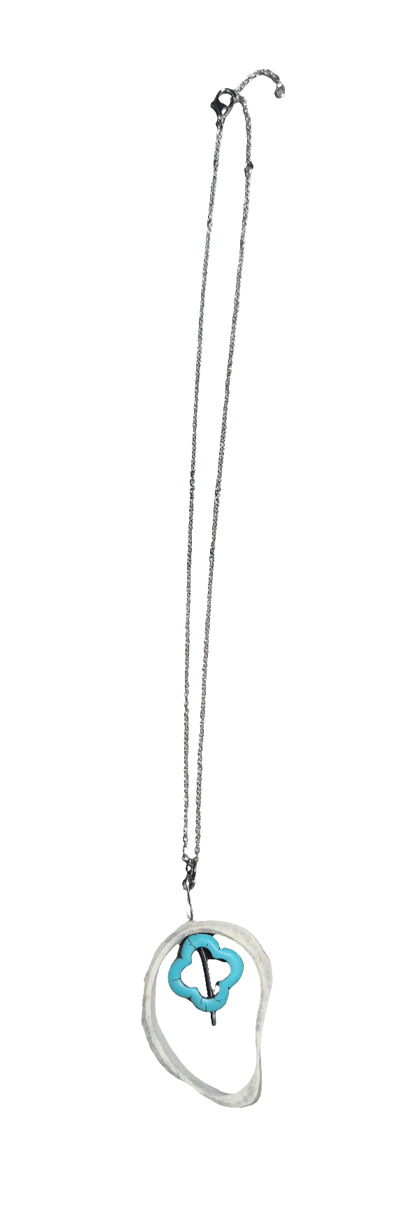 Antler necklace with Turq