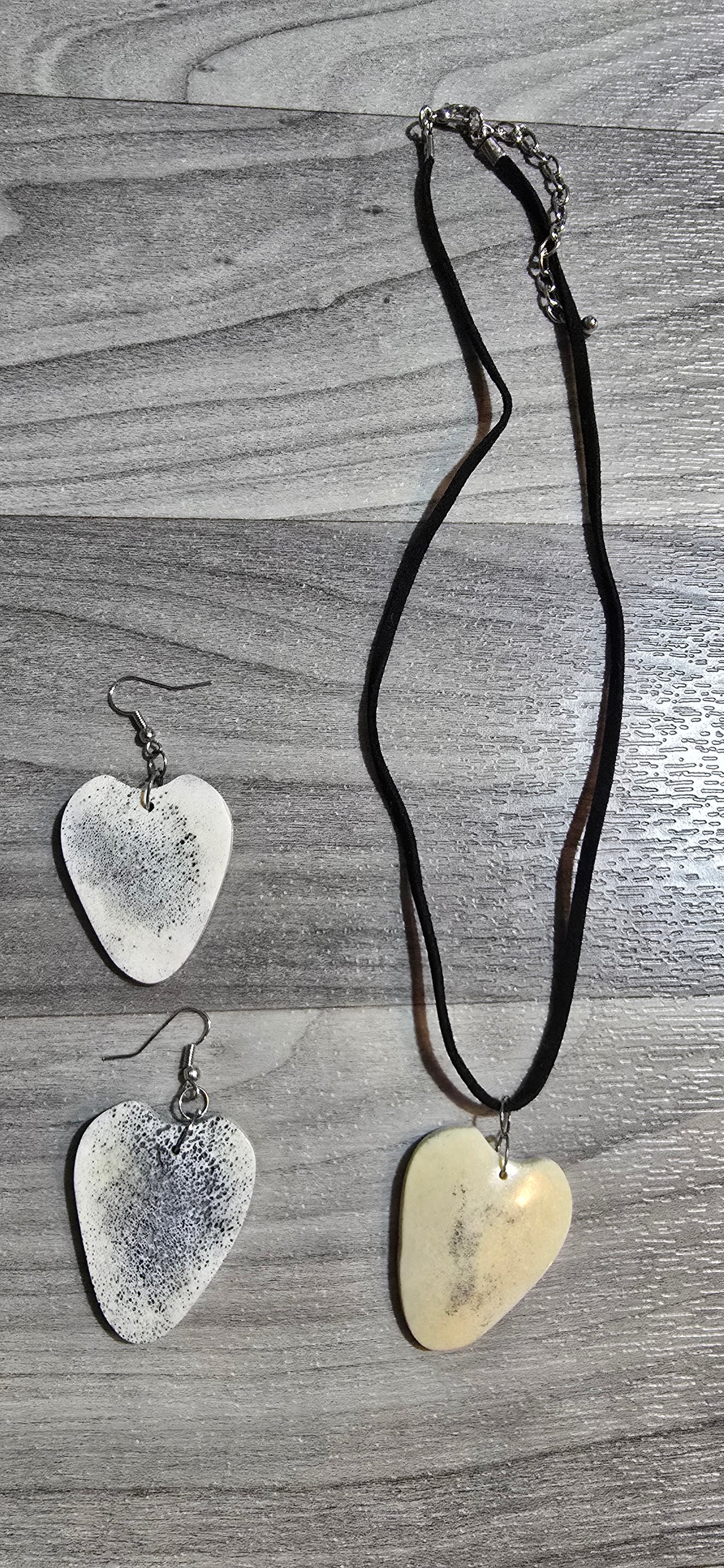 Heart Shaped Antler Necklace Set