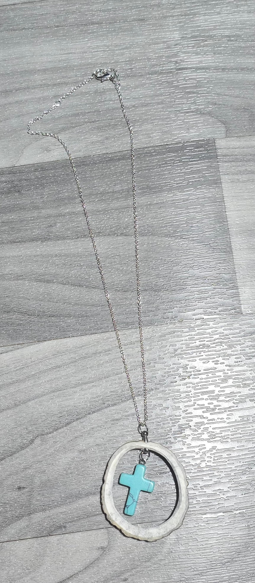 Antler with Turq Cross Necklace