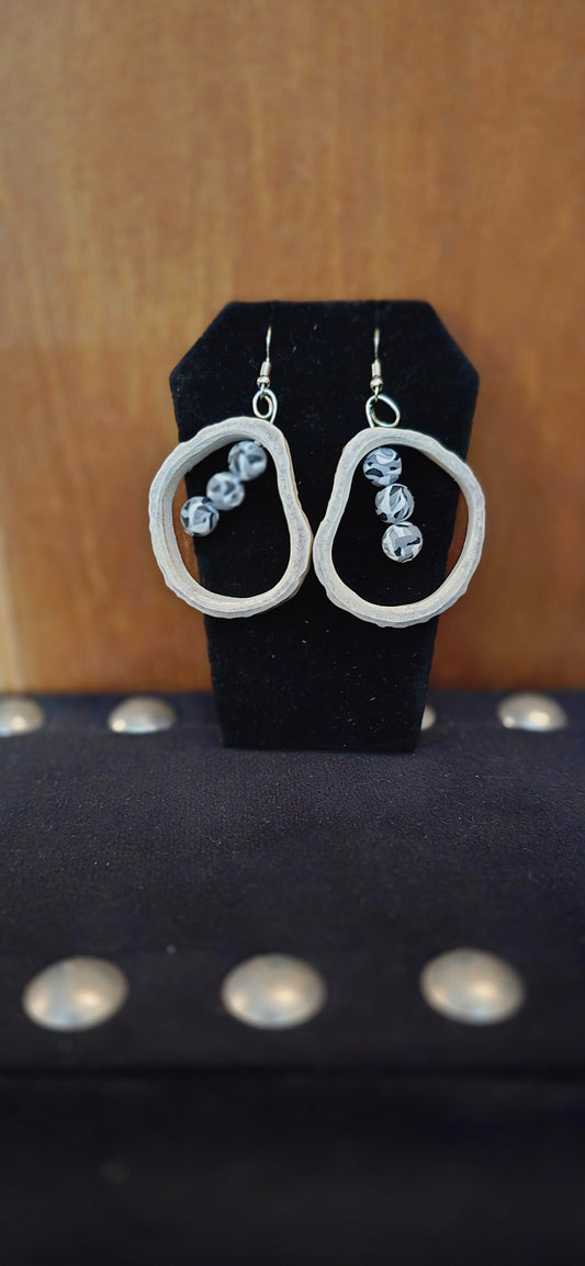 Horn Earrings with Beads