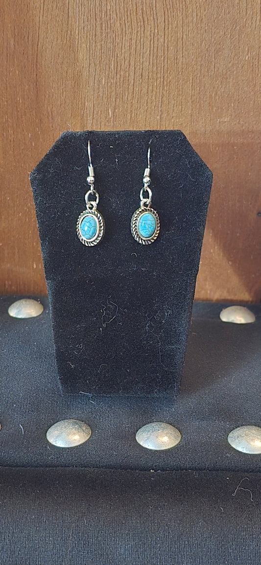 Turquoise  Oval Earrings