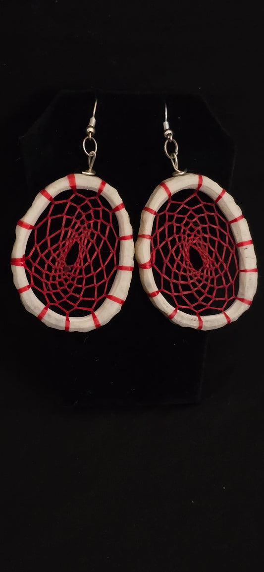 Red Dreamcatcher Earrings