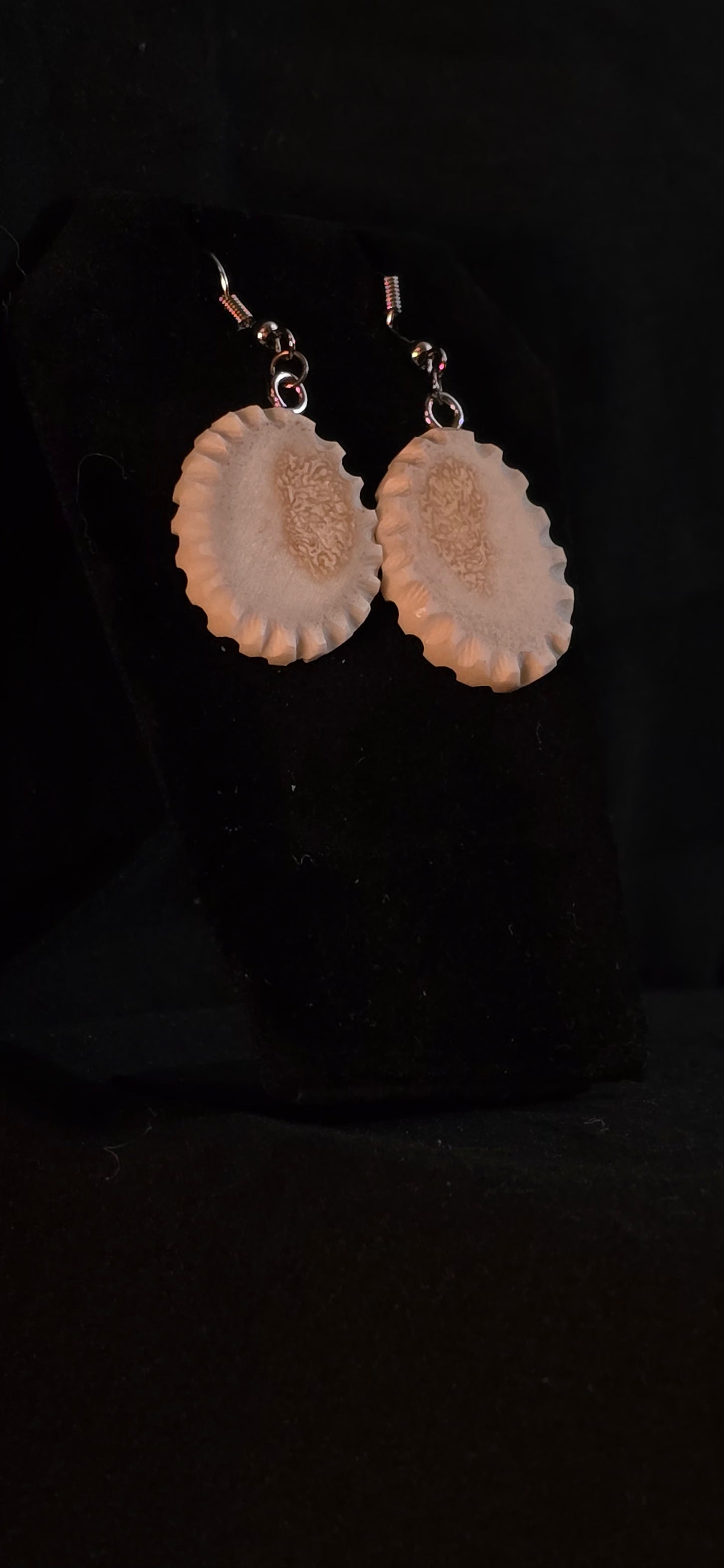 Deigned Antler Slab Earrings