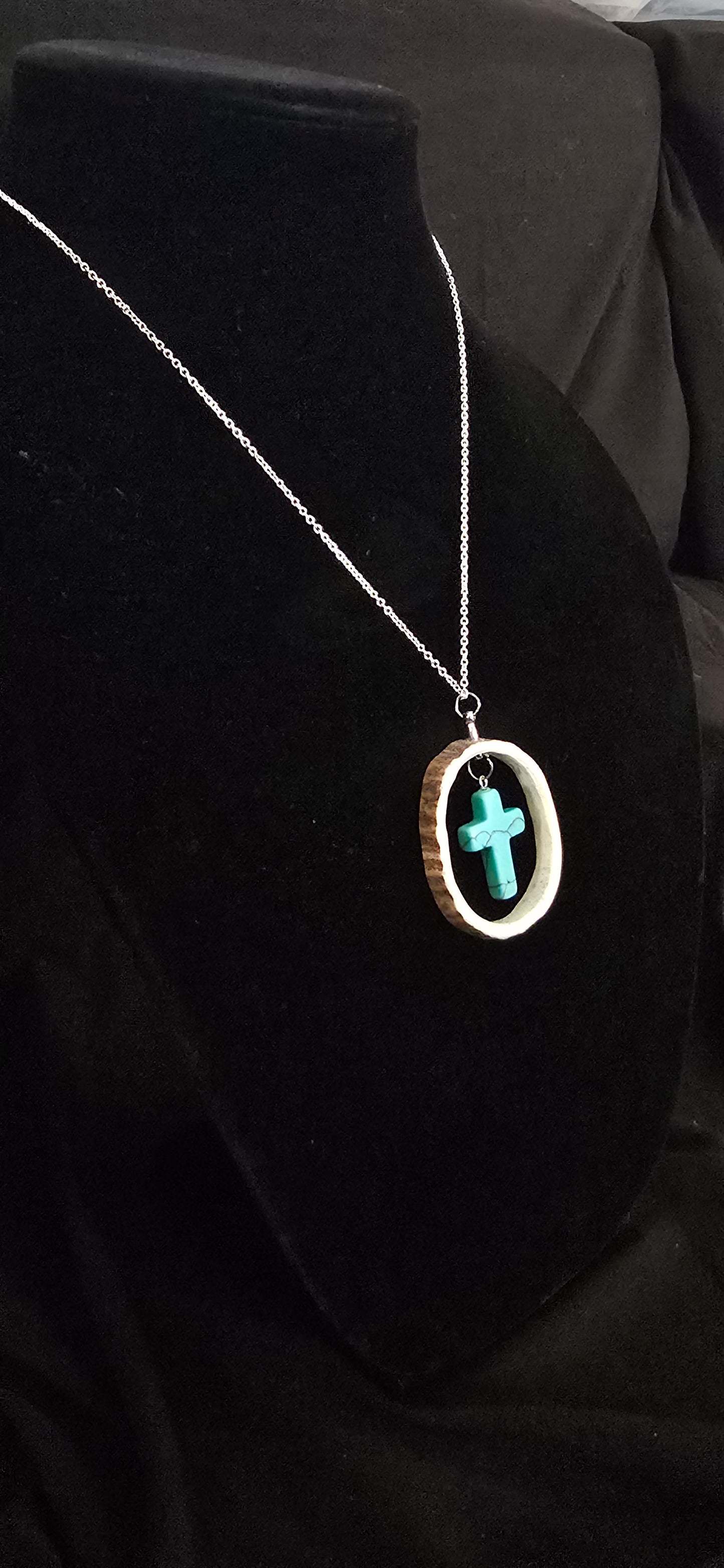 Turquois Cross with Antler