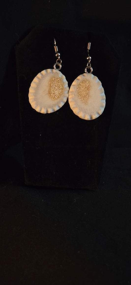 Deigned Antler Slab Earrings