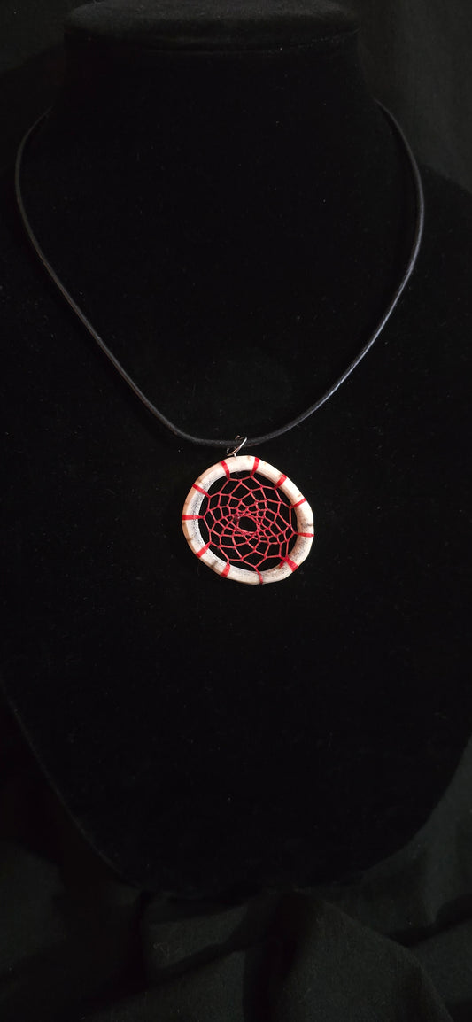 Red Dream Catcher in Antler