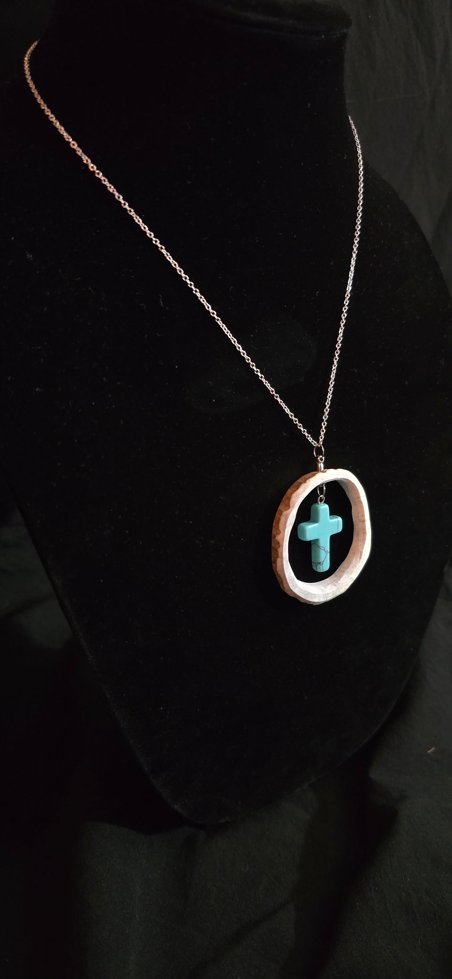 Turquois Cross with Antler