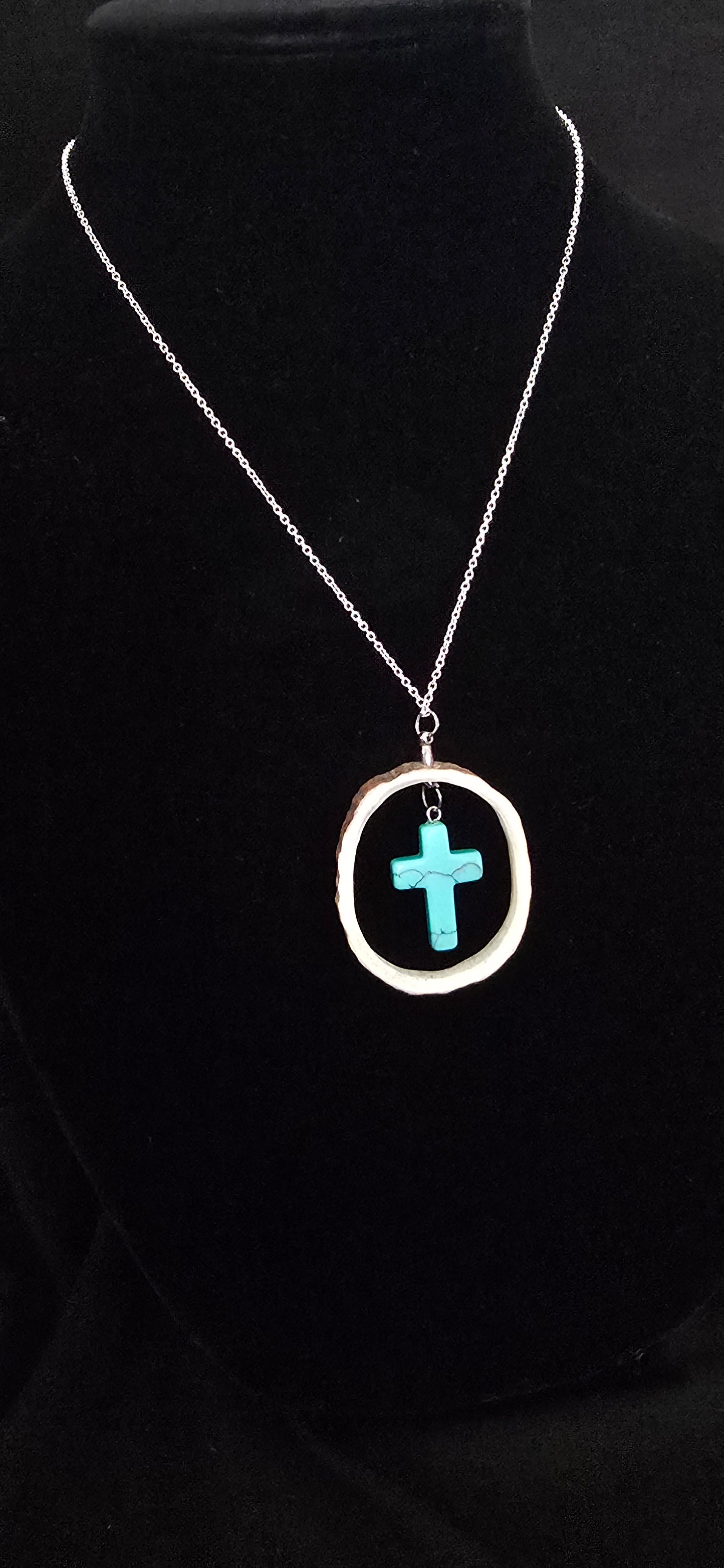 Turquois Cross with Antler